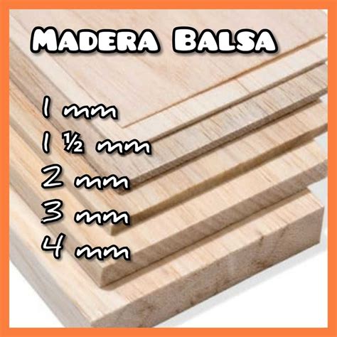 Madera Balsa Plancha X Cm Varias Espesores