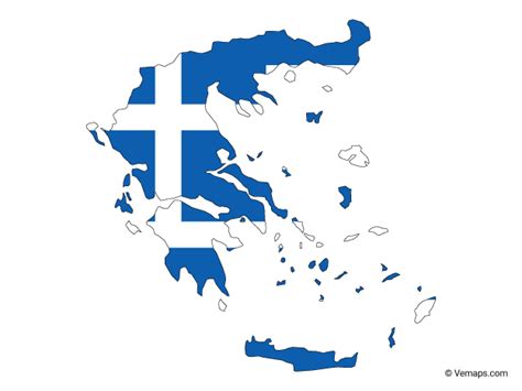 Flag Map of Greece | Free Vector Maps | Greece map, Greece flag, Greek flag