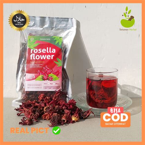 Jual Teh Rosella Bunga Merah Kering Gram Rempah Minuman Herbal Teh