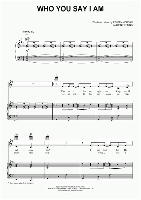 Who You Say I Am Piano Sheet Music | OnlinePianist