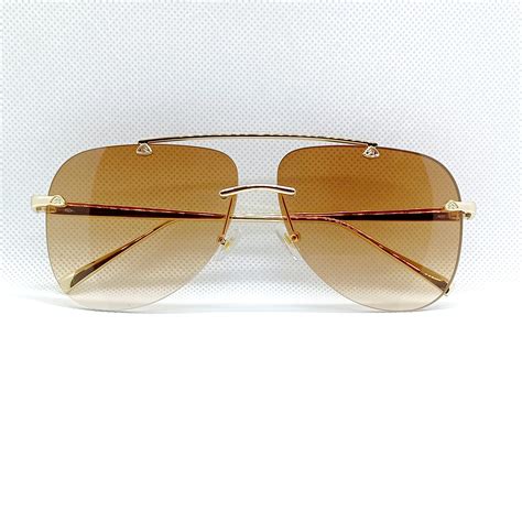 Pilot Rimless Fashionable Sunglasses Metal Frame Gradient Uv400 Proof