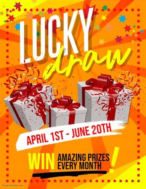 Lucky Draw Flyer Poster Template Design Lucky Draw Ideas Flyer