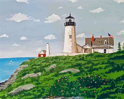 Pemaquid Point Light Maine 5D Diamond Painting DiamondPaintings Pro