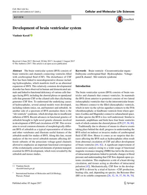 (PDF) Development of brain ventricular system