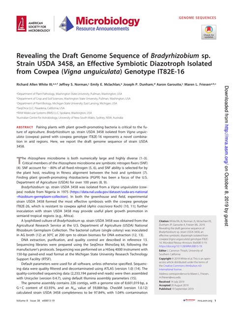 PDF Revealing The Draft Genome Sequence Of Bradyrhizobium Sp Strain