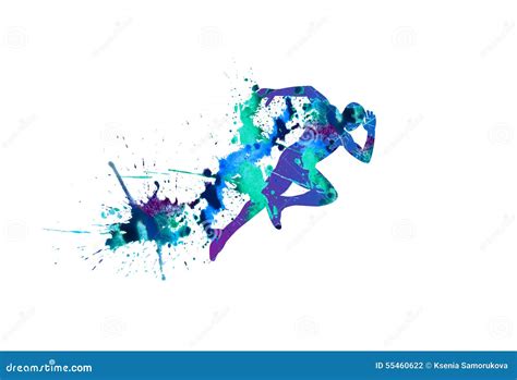 Vector Illustration Sprinter Running Man Stock Vector Illustration