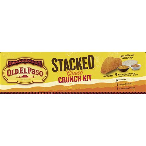 Old El Paso Stacked Queso Crunch Taco Kit 6 Count 13 25 Oz Old El Paso