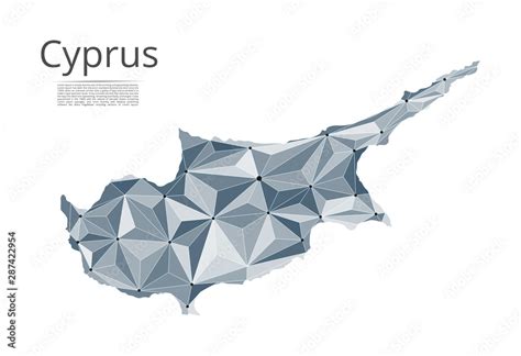 Map Of Cyprus Connection Vector Low Poly Image Of A Global Map With