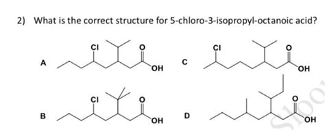 Solved 2 What Is The Correct Structure For Chegg