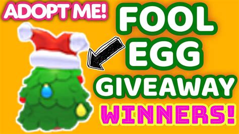 Fool Egg Giveaway Winners In Adopt Me On Roblox Youtube