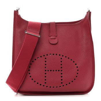 Hermes Taurillon Clemence Evelyne Iii Gm Rouge Garance