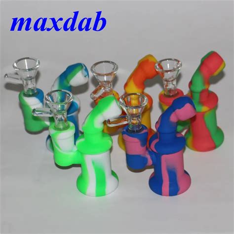 Wholesale Mini Silicone Oil Burner Bubbler Water Bong Hookah Pipe For