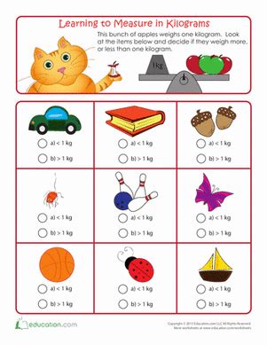 Kilogram And Gram Worksheets For Grade