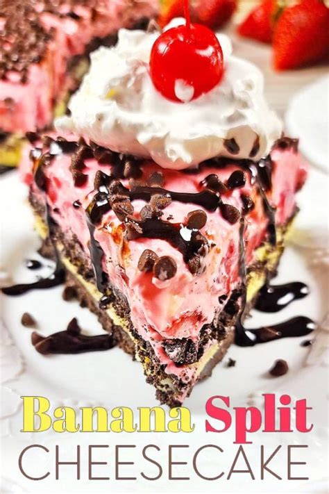 No Bake Banana Split Cheesecake Wishes And Dishes