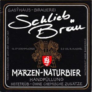 Drink Label Schlieb Bräu Märzen Natur Gasthausbrauerei Schlieb Bräu