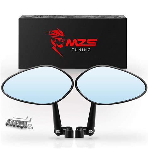 MZS Motorcycle Mirrors 360 Degree Adjustment Rear View Foldable 8MM