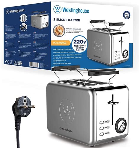 Westinghouse 220 Volt Toaster Stainless Steel 2 Slice