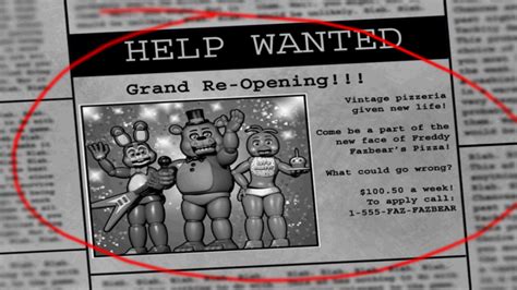 Freddy Fazzbears Help Wanted 2 Newspaper Clipping By Cilandpfangirl On