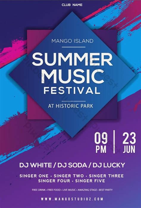 Music Festival Poster Templates With Photo Free Vector Download 2020