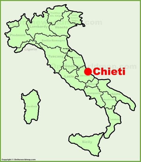 Chieti location on the Italy map - Ontheworldmap.com