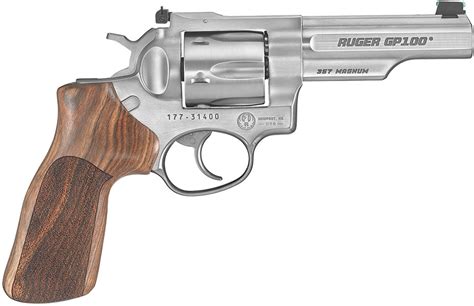 Ruger Gp100 Double Action Revolver 1755 357 Magnum 4 Adj Sight Hogue Stippled Hardwood