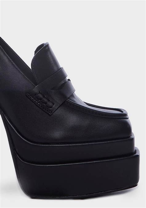 Vegan Leather Platform Oxford Heels Black Dolls Kill