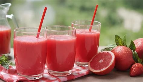 Premium Photo High Angle Strawberry Smoothies In Glass