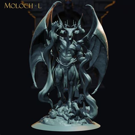 Moloch Demon High Quality Dungeons and Dragons Miniature 3D Print Claymore Miniatures 40mm 72mm ...