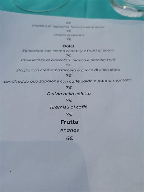 Menu Da La Caletta Sul Lago Ristorante Anguillara Sabazia