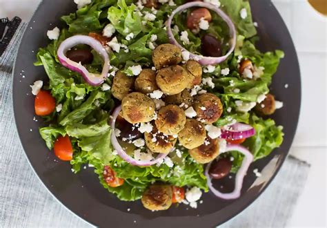 Baked Mini Falafel Salad Cuisine And Kitchen