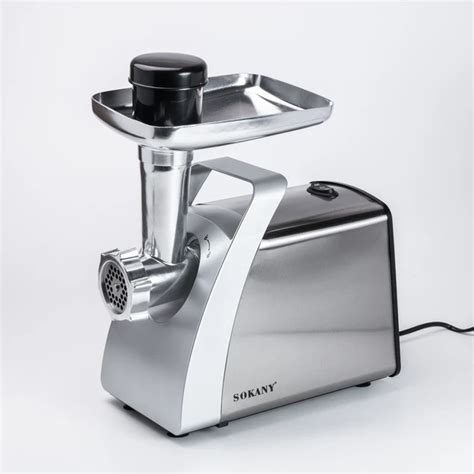 Мясорубка электрическая SOKANY SK-06001 сталь с насадками и решетками ...