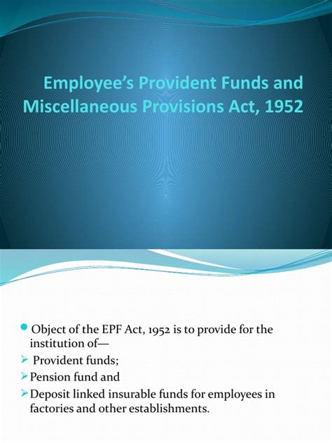 Epf Act 1952 Pdf Employment Economies