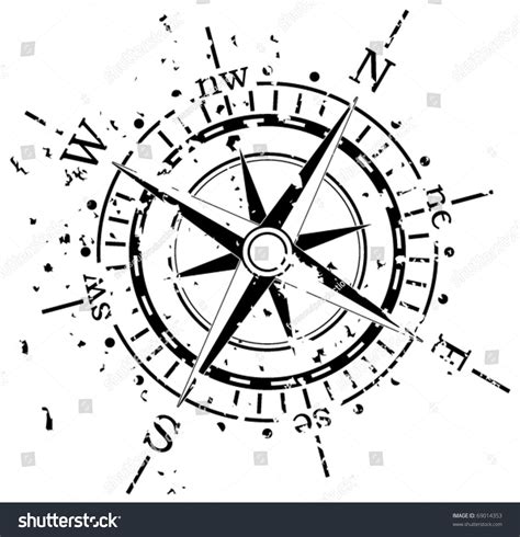 Grunge Vector Compass Compass Drawing Compass Tattoo Vintage Compass