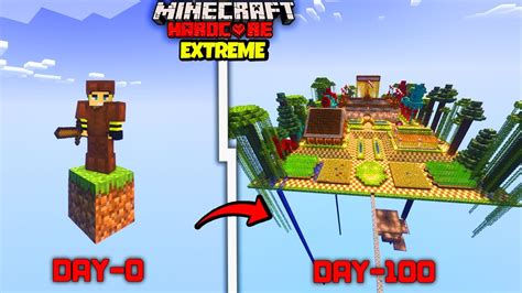 I Survived 100 Days On ONE BLOCK EXTREME In Minecraft Hardcore YouTube