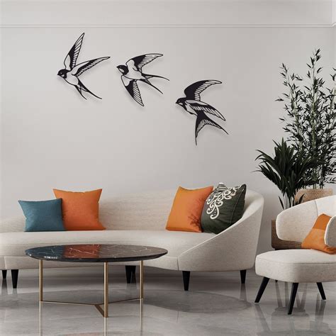 Swallows Metal Wall Art Metal Wall Decor Birds Art Piece Wall