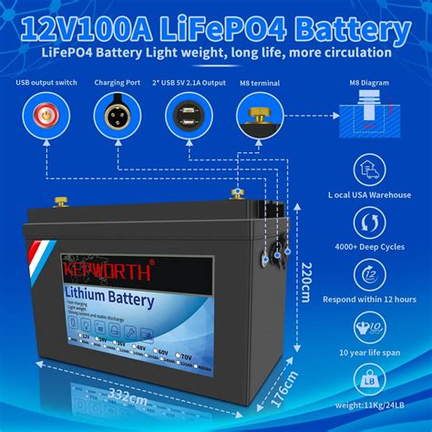 Kepworth Lifepo V Ah Lithium Battery Bms Deep Cycle Off Grid