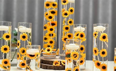 Amazon.com: TeaSu Sunflower Centerpieces for Table, 12pcs Artificial ...