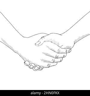 Handshake Sketch Business Concept People Handshakes Vector Doodles