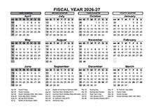 2026 Fiscal Year Calendar Templates CalendarLabs