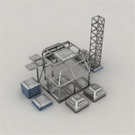 3d construction sci-fi building model