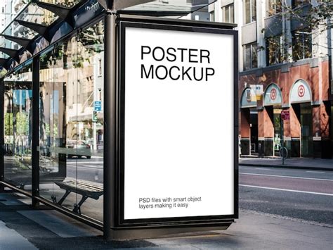 Premium Psd A Poster Mockup On A City Street