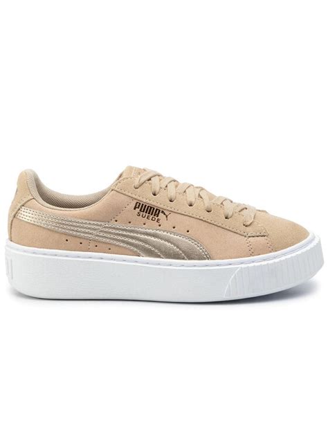 Puma Sneakersy Suede Platform Bubble Wn s 364594 Beżowy Modivo pl