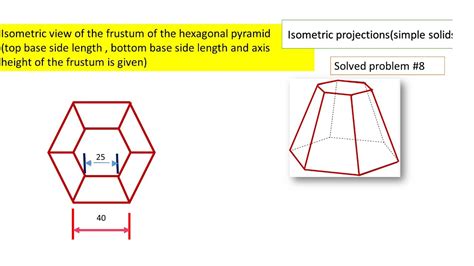 Isometric View Of The Frustum Of A Hexagonal Pyramid Top Bottom Base