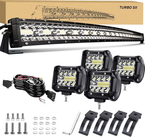 TURBO SII 30 32 Inch Curved Led Light Bar 585W Triple Row Offroad