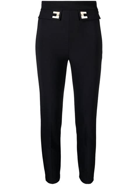 Elisabetta Franchi High Waisted Skinny Trousers Farfetch