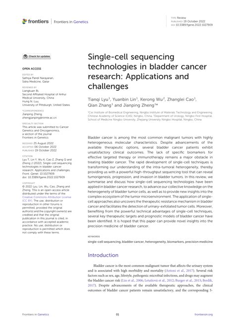 (PDF) Single-cell sequencing technologies in bladder cancer research ... 
