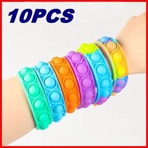 Pulsera De Silicona Antiestr S Para Ni Os Juguete De Hoyuelos Simples