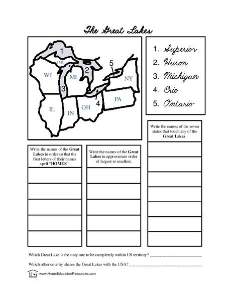 Great Lakes Lesson Plans And Worksheets Lesson Planet