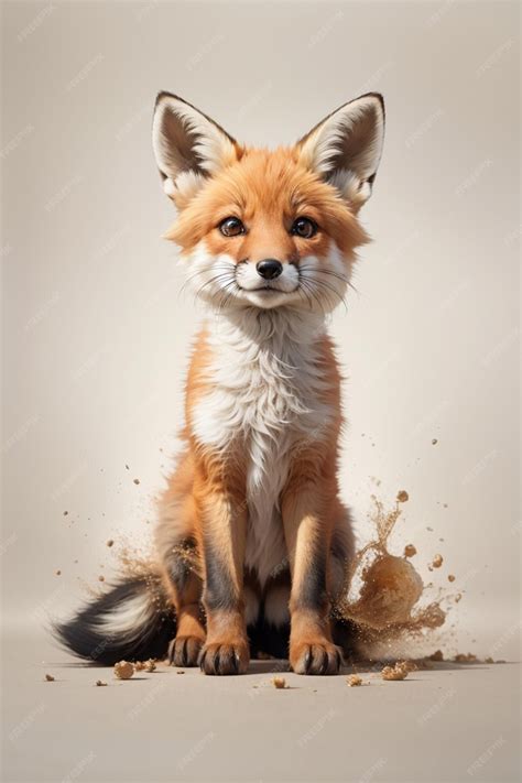 Premium AI Image | A fox with a black nose and a white background