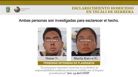 Hay una mujer policía detenida por el homicidio en Tecali de Herrera